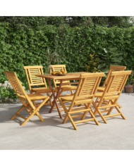 Chaises de jardin pliantes lot de 6 47x63x90cm bois massif teck | Mobilier & Déco