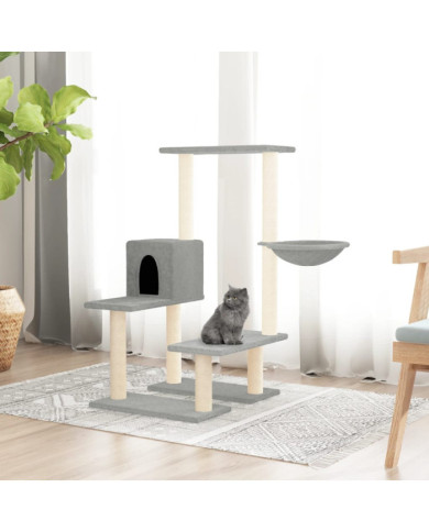 Arbre à chat avec griffoirs en sisal Gris clair 94,5 cm | Mobilier & Déco