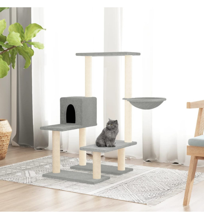 Arbre à chat avec griffoirs en sisal Gris clair 94,5 cm | Mobilier & Déco
