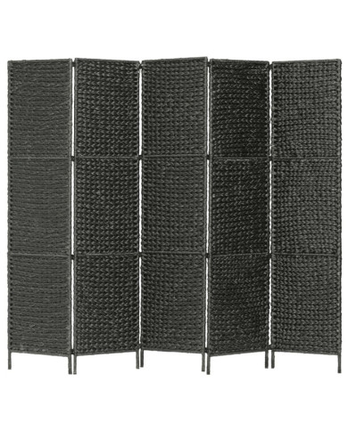 Cloison de séparation 5 panneaux Noir 193x160 cm Jacinthe d'eau | Mobilier & Déco