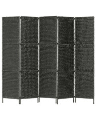 Cloison de séparation 5 panneaux Noir 193x160 cm Jacinthe d'eau | Mobilier & Déco