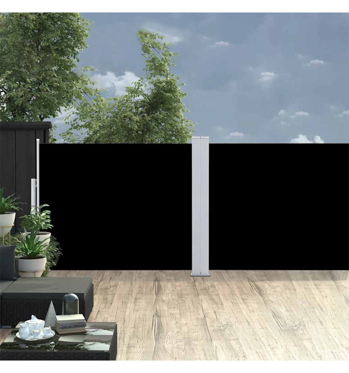 Auvent latéral rétractable de patio 140x1200 cm Noir | Mobilier & Déco