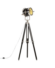 Lampadaire à trépied Noir Bois de manguier massif 171 cm | Mobilier & Déco