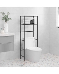 Support de rangement 2 niveaux sur toilette Noir 53,5x28x143 cm | Mobilier & Déco
