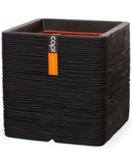 Capi Jardinière Nature Rib Carré 30 x 30 cm noir KBLR902 | Mobilier & Déco