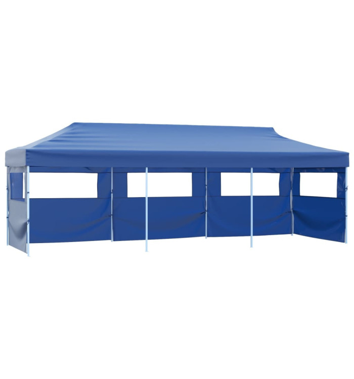 Tente de réception pliable avec 5 parois 3x9 m Bleu | Mobilier & Déco