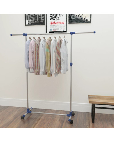 Porte-vêtements réglable Acier inoxydable 165x44x150 cm Argenté | Mobilier & Déco