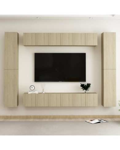 Ensemble de meubles TV 10 pcs Chêne sonoma Bois d'ingénierie | Mobilier & Déco