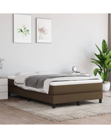Cadre de lit sans matelas marron foncé 120x200 cm tissu | Mobilier & Déco