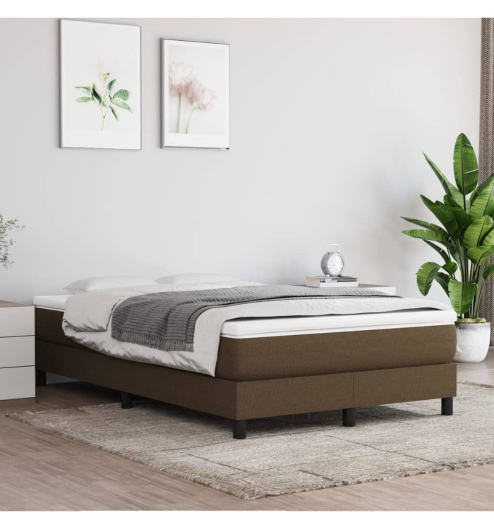 Cadre de lit sans matelas marron foncé 120x200 cm tissu | Mobilier & Déco
