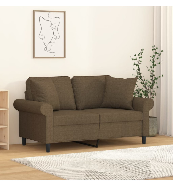 Coussins décoratifs lot de 2 Marron 40x40 cm Tissu | Mobilier & Déco