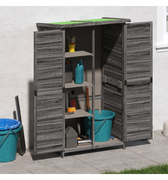 Abri à outils de jardin gris 83x57x140 cm bois massif pin | Mobilier & Déco