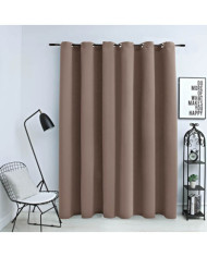 Rideau occultant avec anneaux en métal Taupe 290x245 cm | Mobilier & Déco