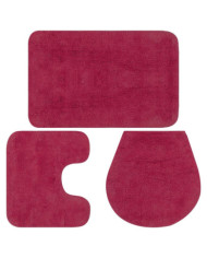 Jeu de tapis de salle de bain 3 pcs Tissu Fushsia | Mobilier & Déco