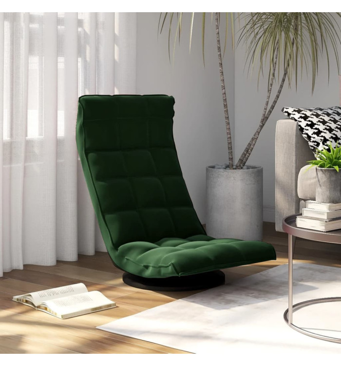 Chaise de sol pivotante Vert foncé Velours | Mobilier & Déco