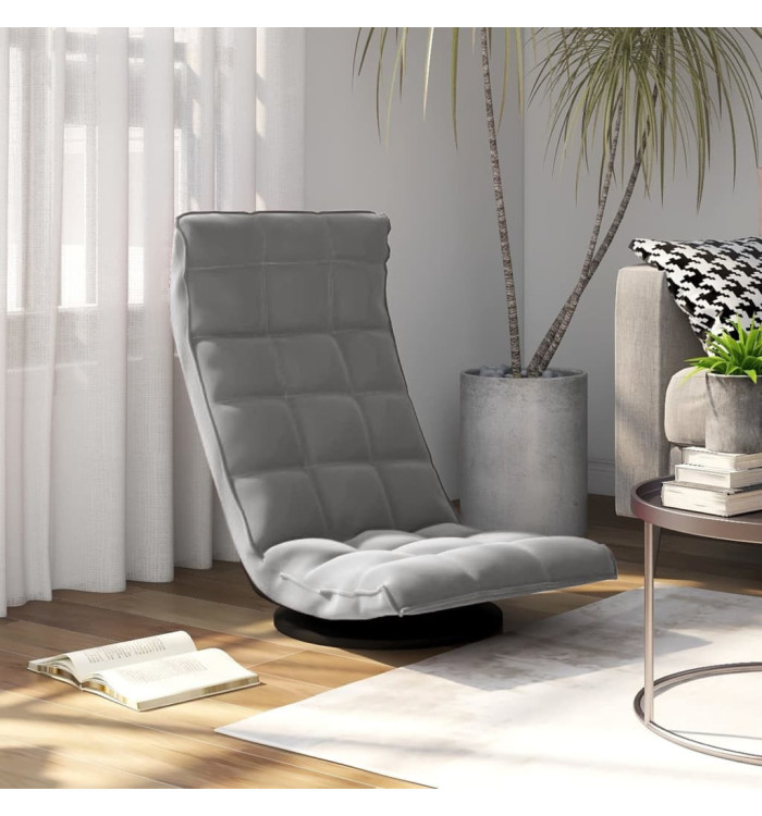 Chaise de sol pivotante Gris clair Velours | Mobilier & Déco