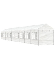 Belvédère avec toit blanc 20,07x2,28x2,69 m polyéthylène | Mobilier & Déco