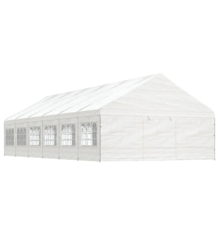 Belvédère avec toit blanc 13,38x5,88x3,75 m polyéthylène | Mobilier & Déco