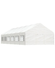 Belvédère avec toit blanc 13,38x5,88x3,75 m polyéthylène | Mobilier & Déco