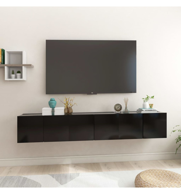 Meubles TV suspendus 3 pcs Noir 60x30x30 cm | Mobilier & Déco