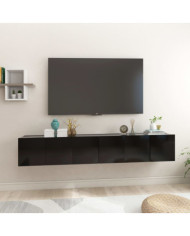 Meubles TV suspendus 3 pcs Noir 60x30x30 cm | Mobilier & Déco