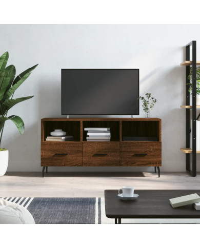 Meuble TV chêne marron 102x36x50 cm bois d'ingénierie | Mobilier & Déco
