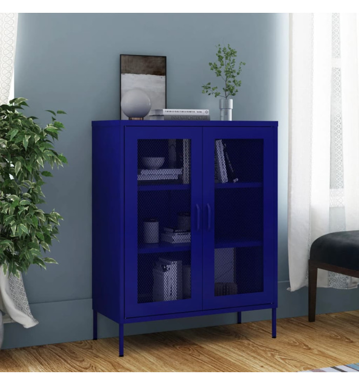Armoire de rangement Bleu marine 80x35x101,5 cm Acier | Mobilier & Déco