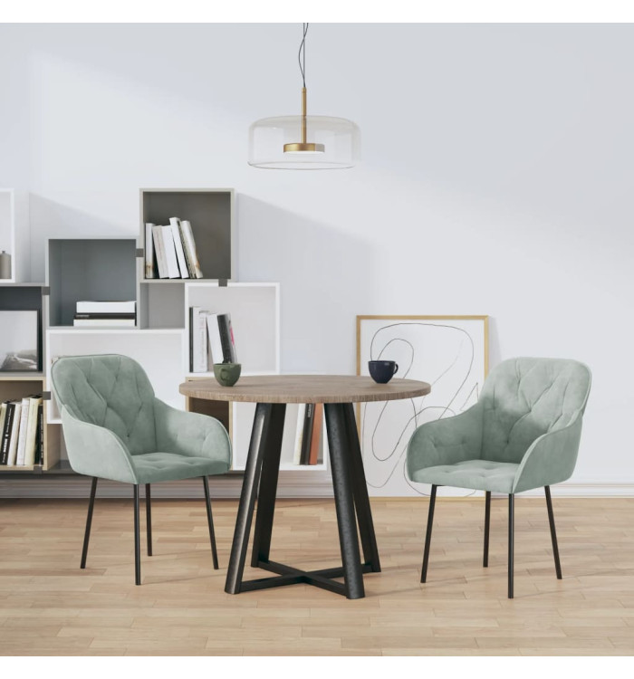Chaises à manger lot de 2 Gris clair Velours | Mobilier & Déco