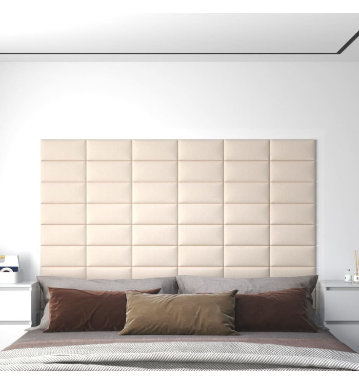 Panneaux muraux 12 pcs Crème 30x15 cm Velours 0,54 m² | Mobilier & Déco