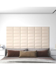 Panneaux muraux 12 pcs Crème 30x15 cm Velours 0,54 m² | Mobilier & Déco