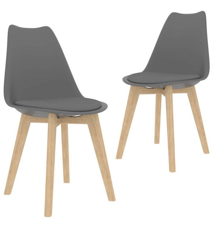 Chaises à manger lot de 2 Gris Plastique | Mobilier & Déco
