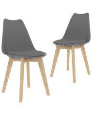 Chaises à manger lot de 2 Gris Plastique | Mobilier & Déco