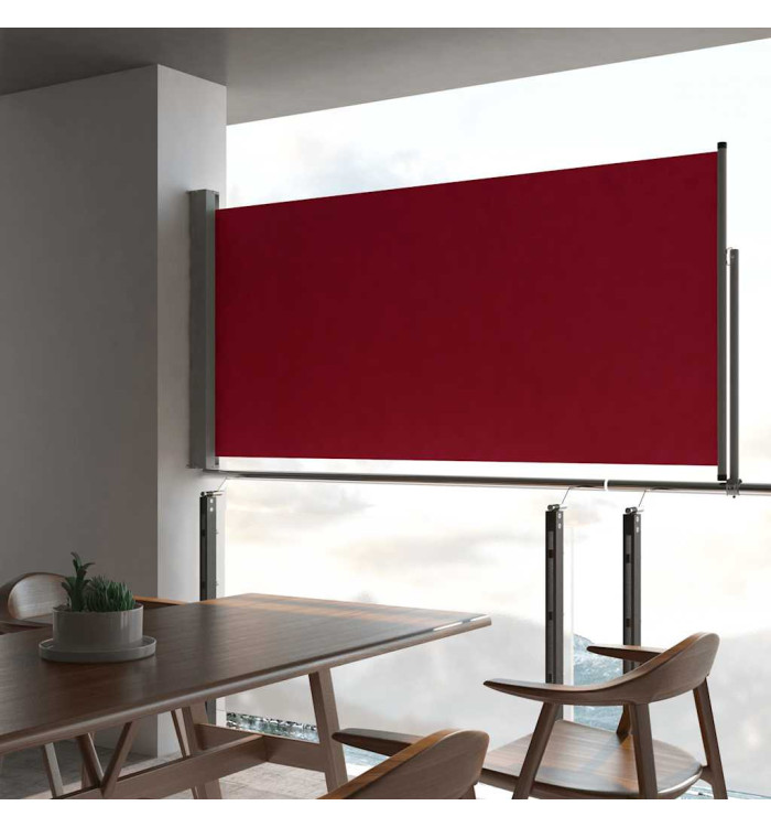 Auvent latéral rétractable de patio 120x300 cm Rouge | Mobilier & Déco