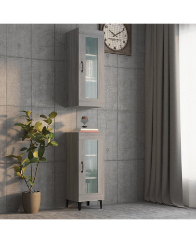 Armoire murale suspendue Sonoma gris 34,5x34x90 cm | Mobilier & Déco