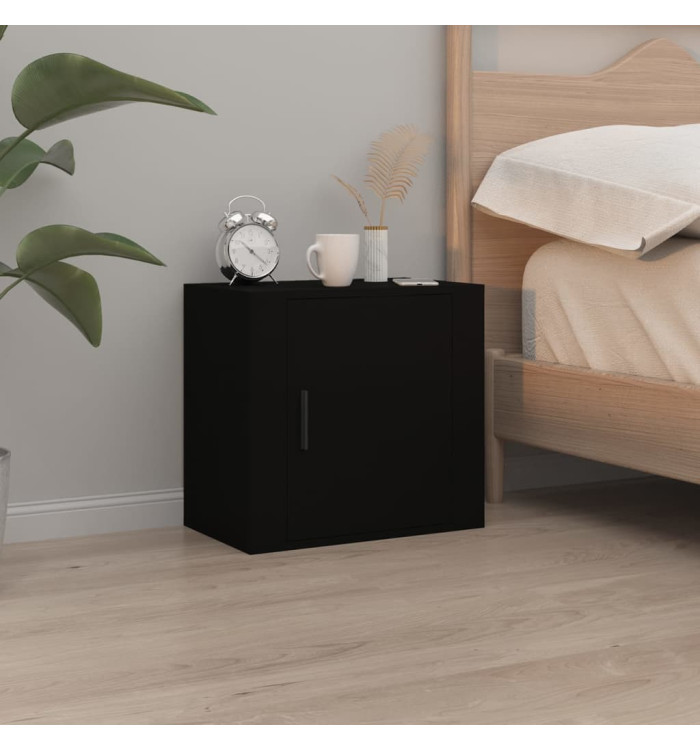 Table de chevet murale Noir 50x30x47 cm | Mobilier & Déco