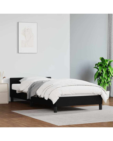 Cadre de lit avec tête de lit sans matelas noir 90x190 cm | Mobilier & Déco