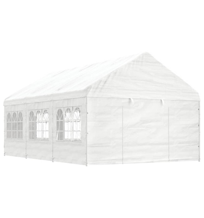 Belvédère avec toit blanc 6,69x4,08x3,22 m polyéthylène | Mobilier & Déco