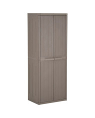 Armoire de rangement jardin Marron 65x45x172 cm PP Aspect bois | Mobilier & Déco