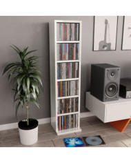 Armoire à CD Blanc brillant 21x20x88 cm Bois d'ingénierie | Mobilier & Déco