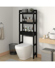 Étagère de toilette Noir 63x26x171 cm Bois de pin massif | Mobilier & Déco