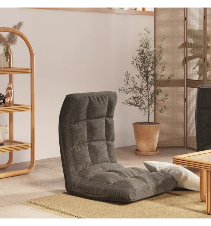 Chaise pliable de sol Gris foncé Tissu | Mobilier & Déco