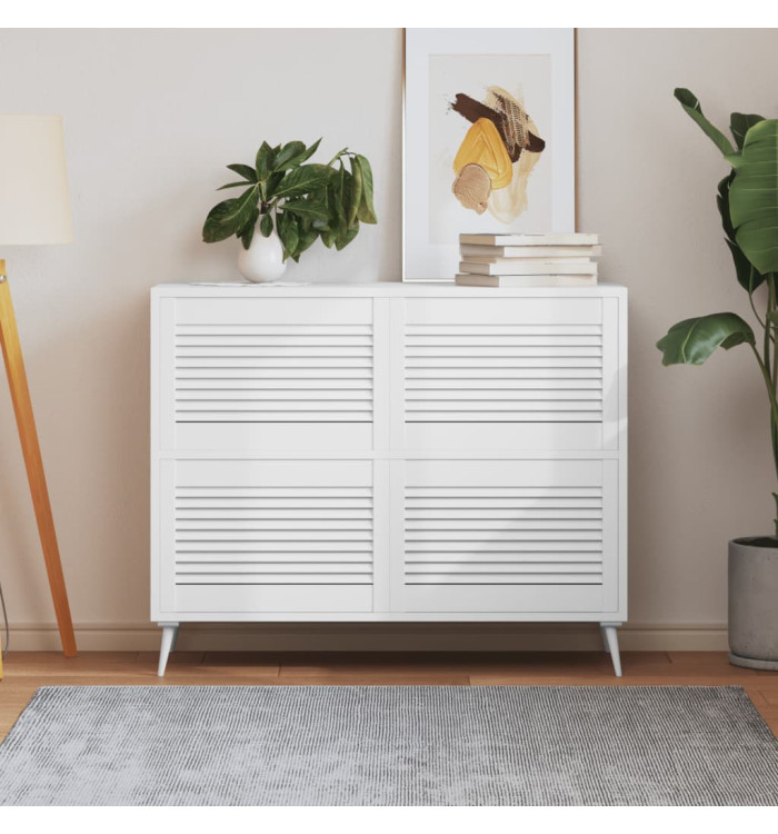 Portes d'armoire à persiennes 4pcs blanc 39,5x59,4cm pin massif | Mobilier & Déco