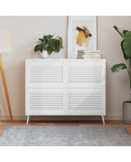 Portes d'armoire à persiennes 4pcs blanc 39,5x59,4cm pin massif | Mobilier & Déco