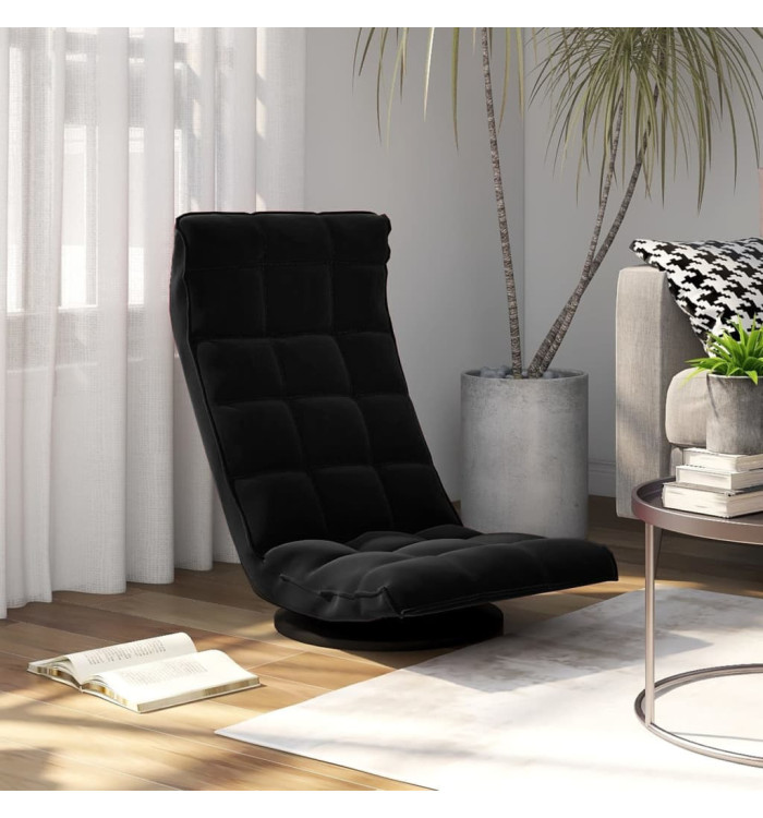 Chaise de sol pivotante Noir Velours | Mobilier & Déco