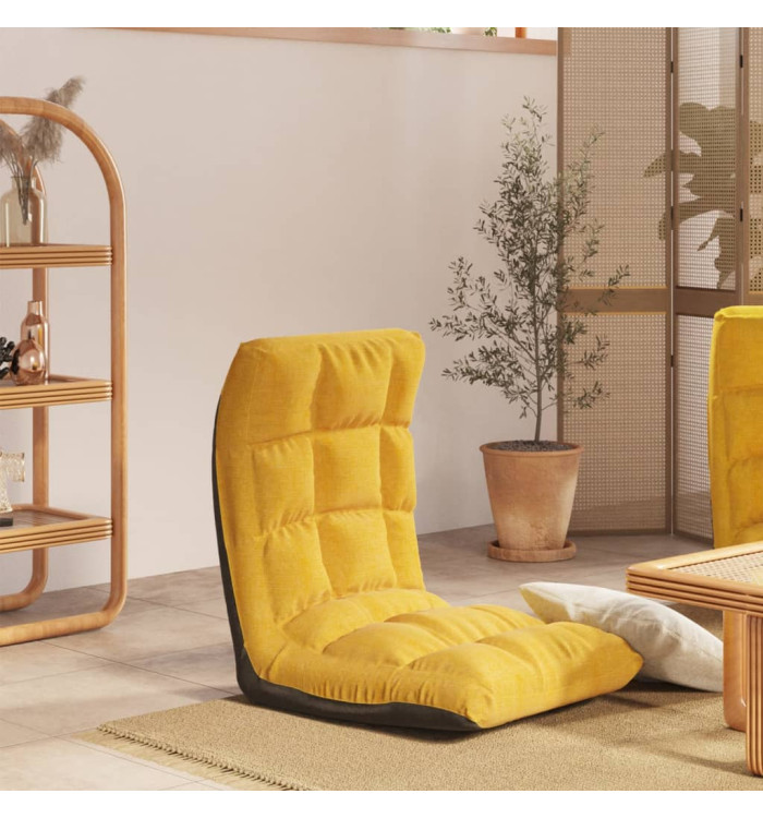 Chaise pliable de sol Jaune moutarde Tissu | Mobilier & Déco