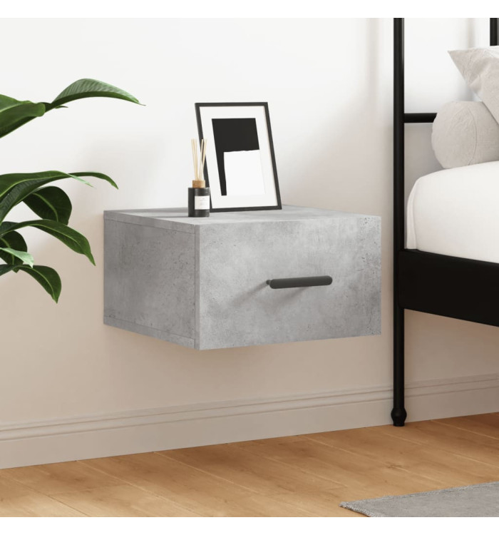 Table de chevet murale gris béton 35x35x20 cm | Mobilier & Déco