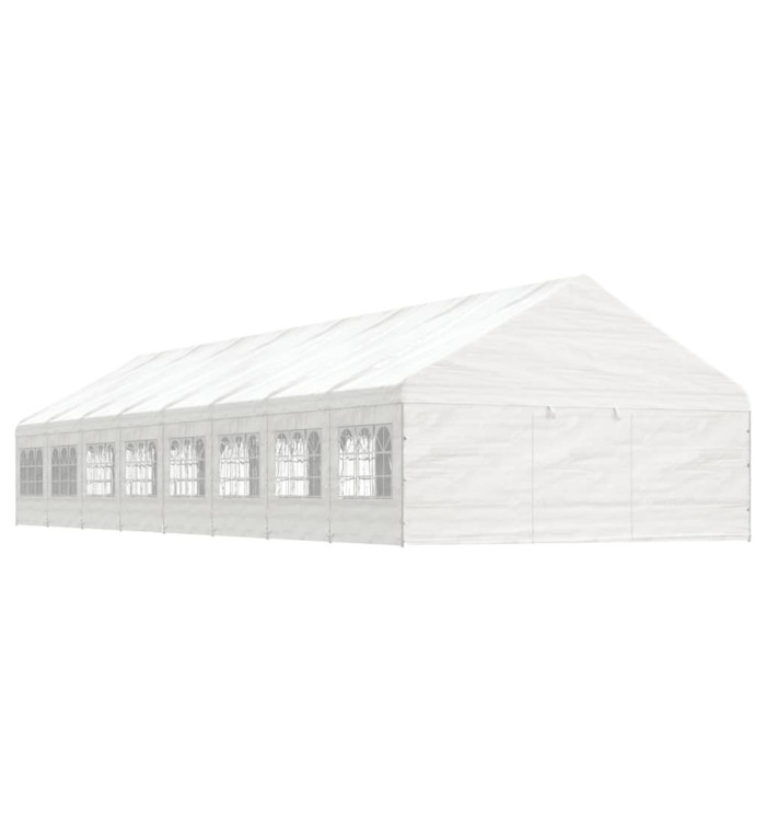 Belvédère avec toit blanc 17,84x5,88x3,75 m polyéthylène | Mobilier & Déco