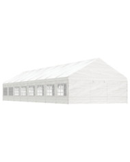Belvédère avec toit blanc 17,84x5,88x3,75 m polyéthylène | Mobilier & Déco