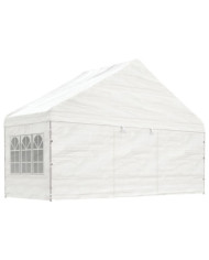 Belvédère avec toit blanc 5,88x2,23x3,75 m polyéthylène | Mobilier & Déco