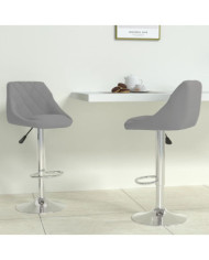 Tabourets de bar lot de 2 gris clair velours | Mobilier & Déco